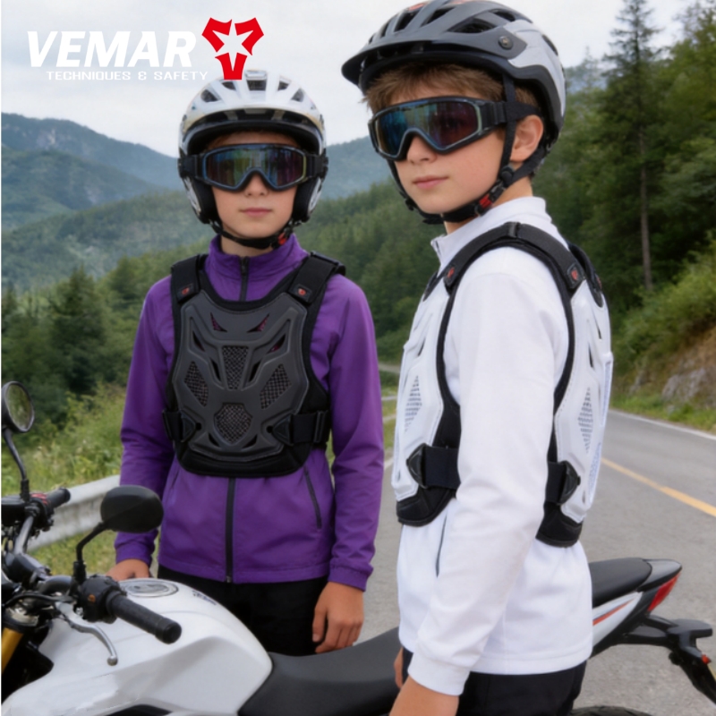 Motorcycle Gear Vest - VEMAR Kids/Youth Motorcycle Body Armor Vest,