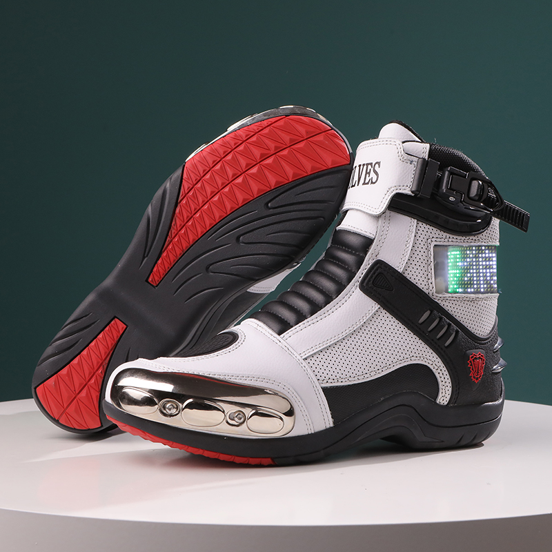 JG.WOLVES Leather Biker Shoes  - Motorcycle Gear Boots ulasan dan harga