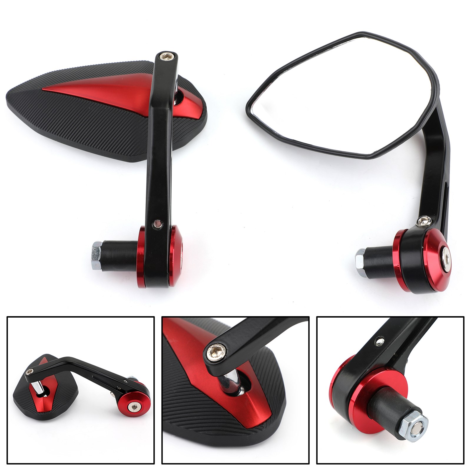 Areyourshop Black Red Motorbik - Mirror Extender Bar ulasan dan harga