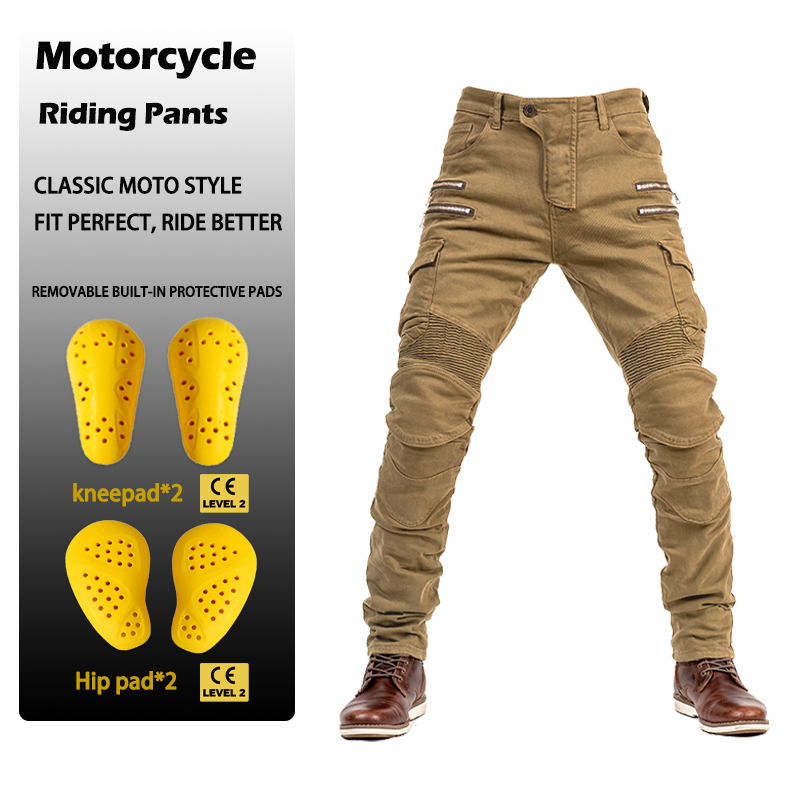 Men Women Slim Fit Zipper Deni - Motorcycle Gear Jeans ulasan dan harga