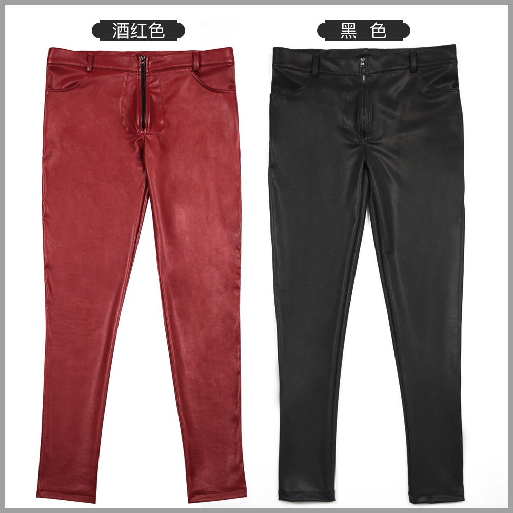 Men's PU Leather Skinny Jeans  - Motorcycle Gear Jeans ulasan dan harga