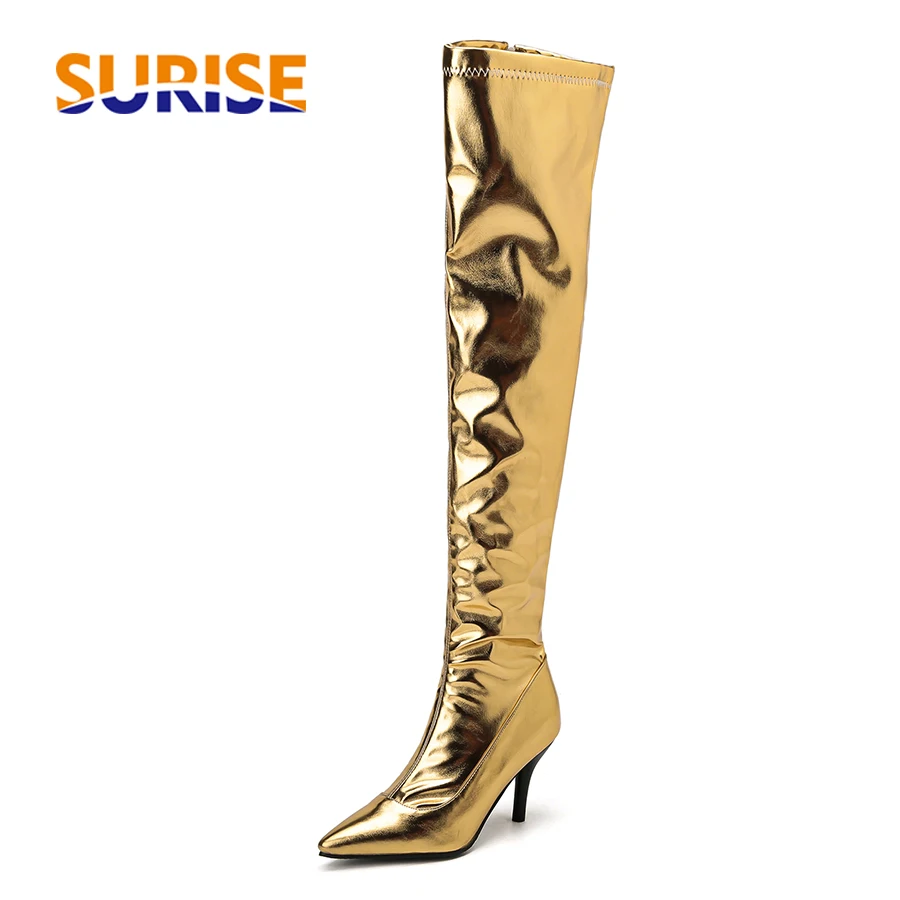 Women Thigh High Boots Silver  - Riding Boot Short ulasan dan harga
