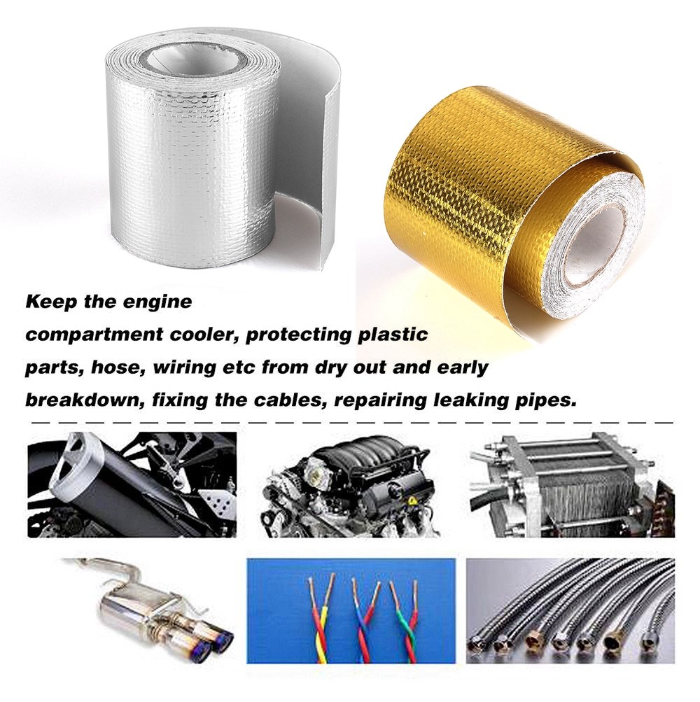Gold Thermal Exhaust Tape 5/9/ - Exhaust Wrap Titanium ulasan dan harga
